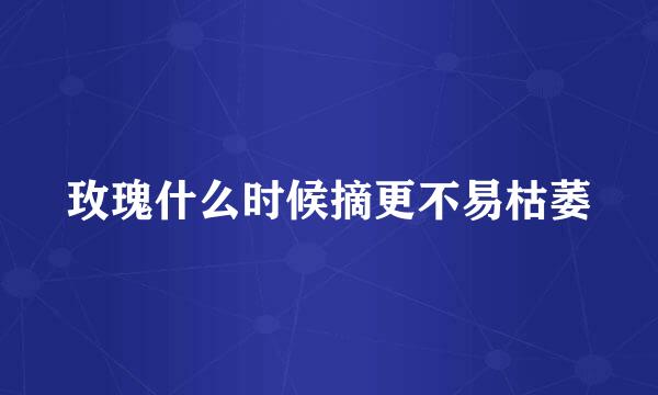 玫瑰什么时候摘更不易枯萎