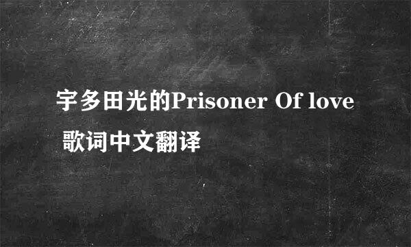 宇多田光的Prisoner Of love 歌词中文翻译