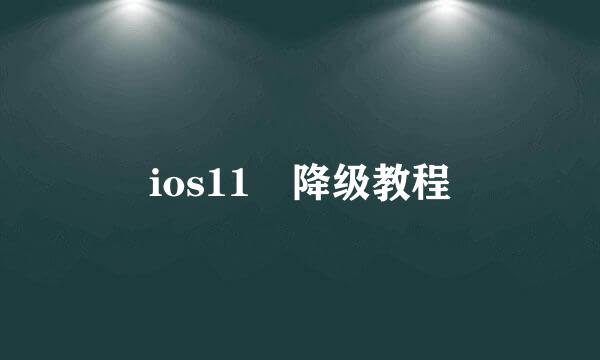 ios11 降级教程
