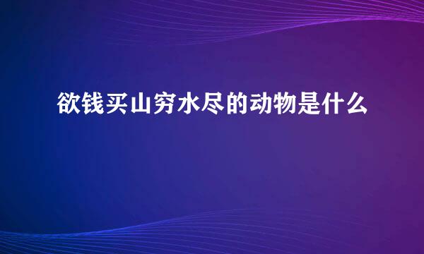 欲钱买山穷水尽的动物是什么