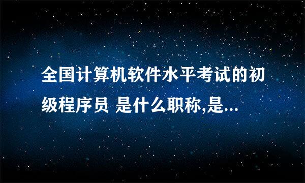 全国计算机软件水平考试的初级程序员 是什么职称,是助理工程师吗