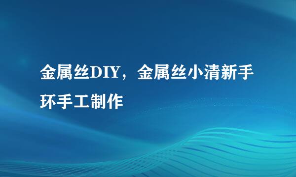 金属丝DIY，金属丝小清新手环手工制作