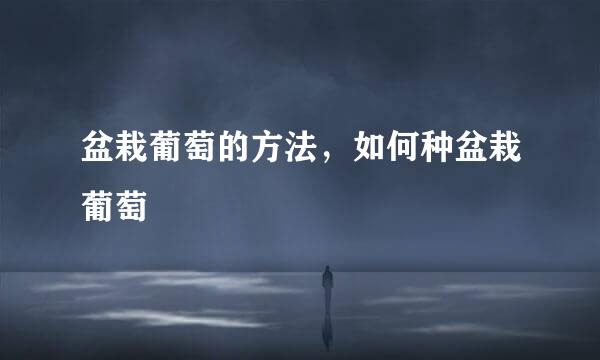 盆栽葡萄的方法，如何种盆栽葡萄