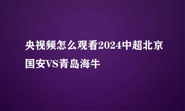央视频怎么观看2024中超北京国安VS青岛海牛