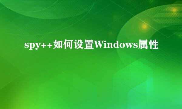 spy++如何设置Windows属性