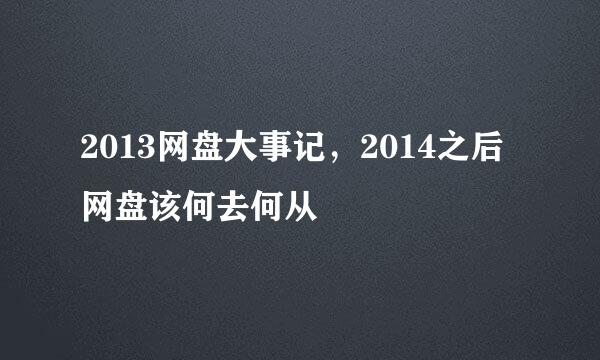 2013网盘大事记，2014之后网盘该何去何从