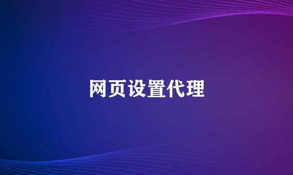 网页设置代理