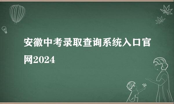 安徽中考录取查询系统入口官网2024