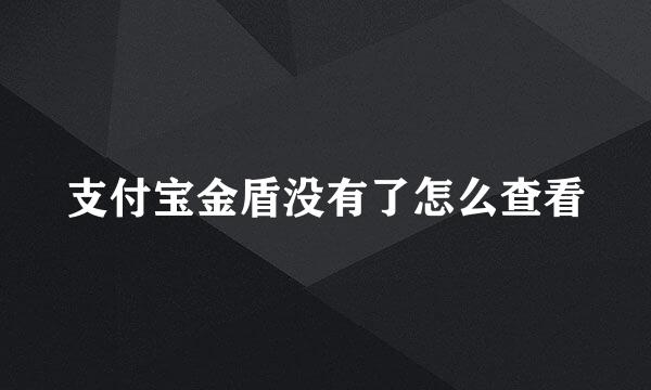 支付宝金盾没有了怎么查看