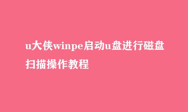 u大侠winpe启动u盘进行磁盘扫描操作教程