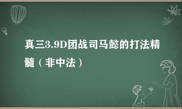 真三3.9D团战司马懿的打法精髓（非中法）