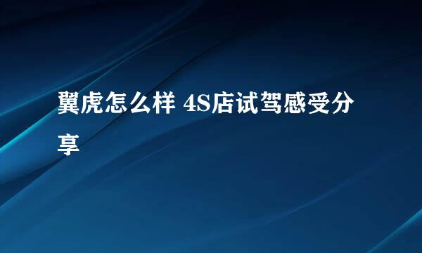 翼虎怎么样 4S店试驾感受分享