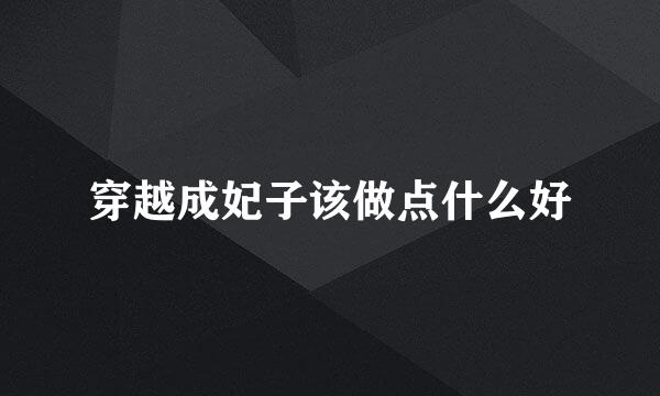 穿越成妃子该做点什么好