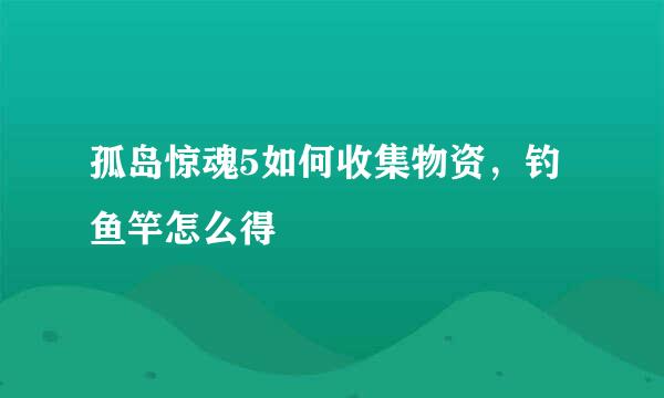 孤岛惊魂5如何收集物资,钓鱼竿怎么得