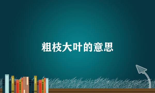 粗枝大叶的意思