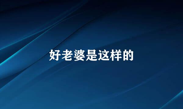 好老婆是这样的