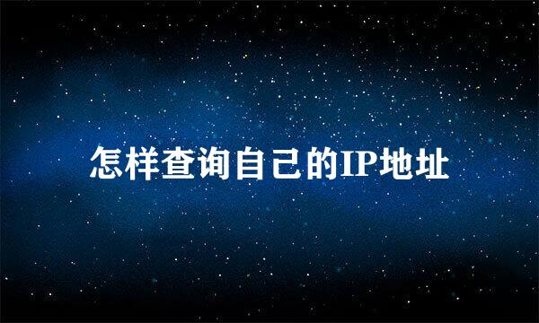 怎样查询自己的IP地址