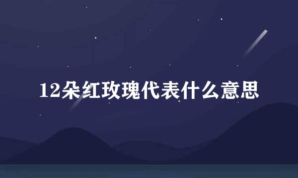 12朵红玫瑰代表什么意思