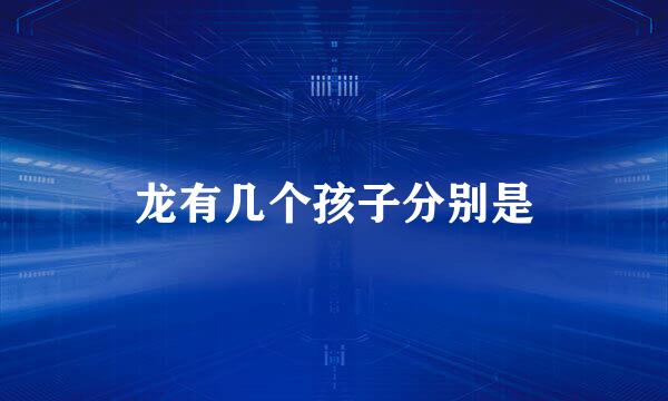 龙有几个孩子分别是