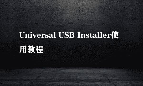 Universal USB Installer使用教程