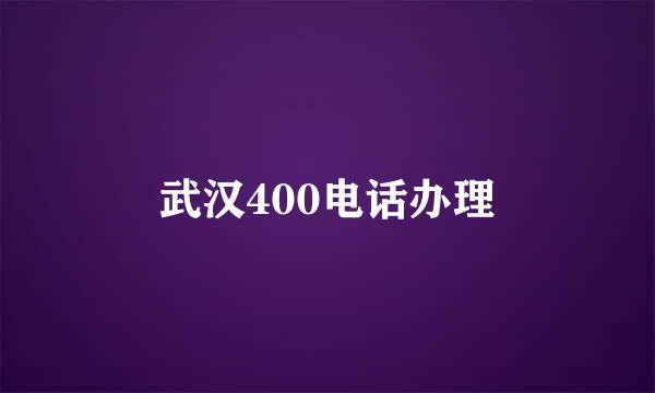 武汉400电话办理