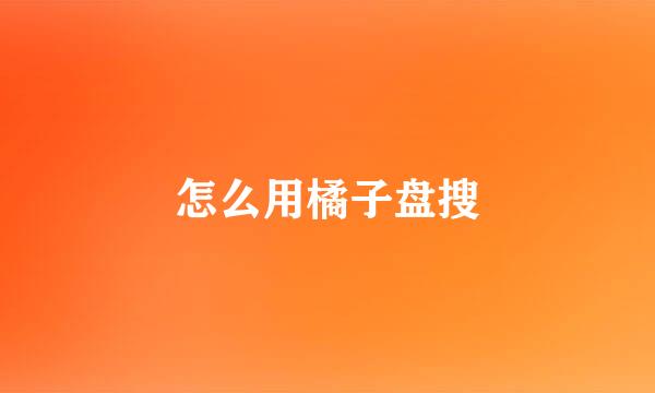 怎么用橘子盘搜