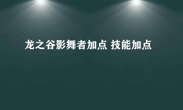龙之谷影舞者加点 技能加点