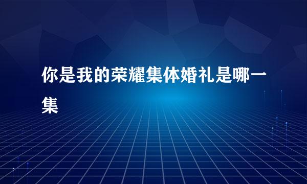 你是我的荣耀集体婚礼是哪一集