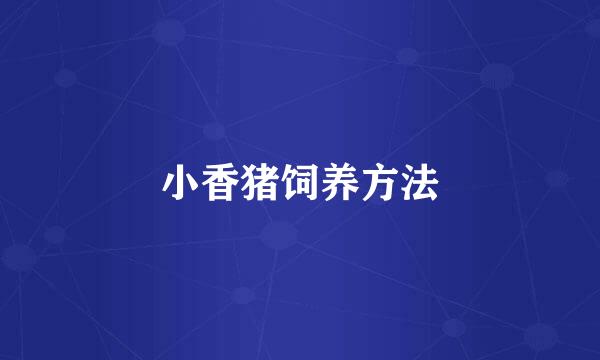 小香猪饲养方法