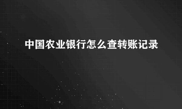 中国农业银行怎么查转账记录