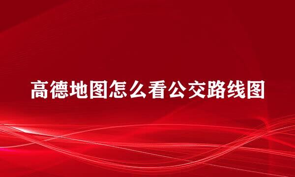 高德地图怎么看公交路线图