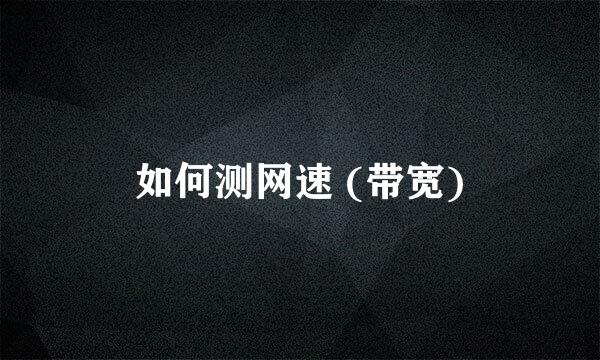 如何测网速 (带宽)