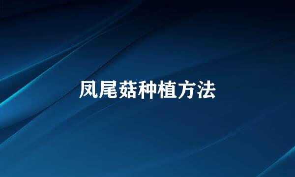 凤尾菇种植方法