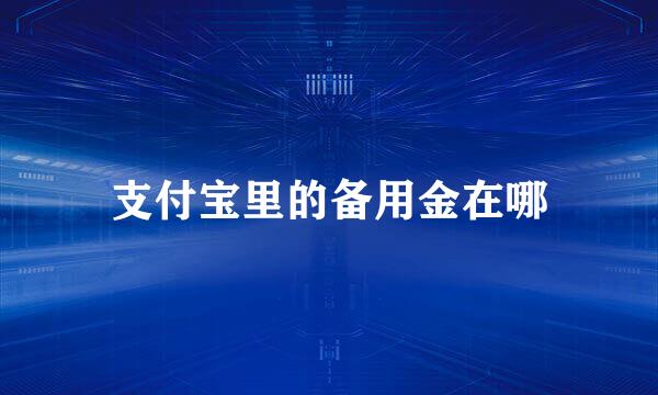 支付宝里的备用金在哪