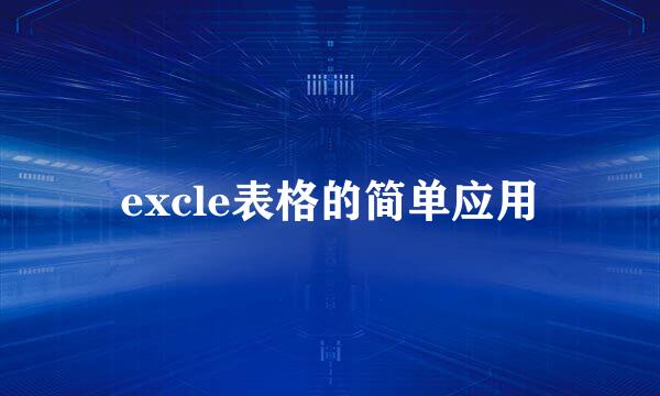 excle表格的简单应用