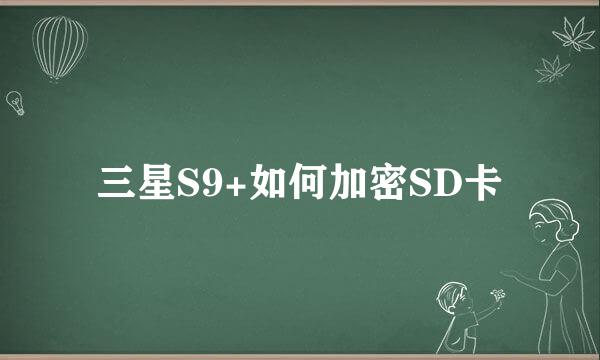三星S9+如何加密SD卡