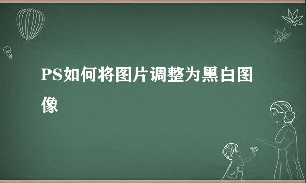 PS如何将图片调整为黑白图像