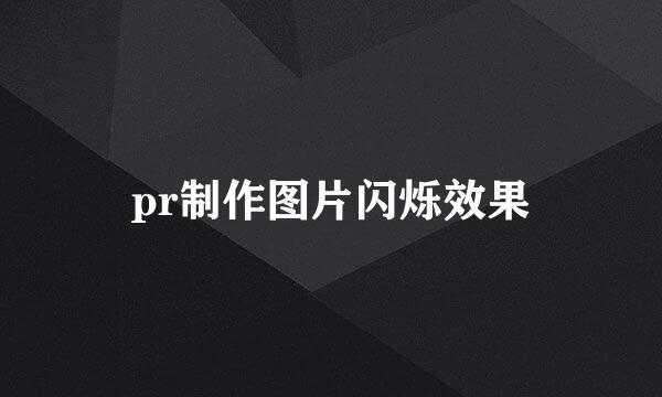 pr制作图片闪烁效果