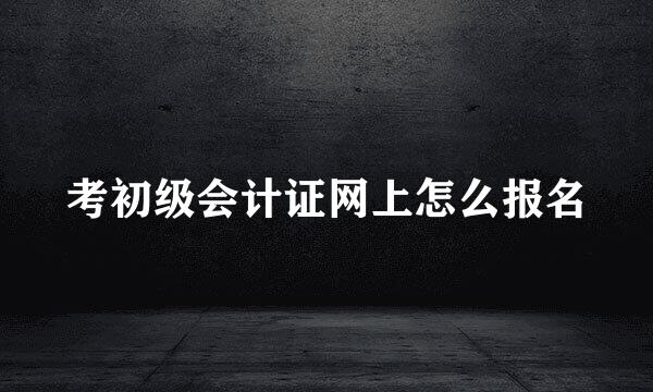 考初级会计证网上怎么报名