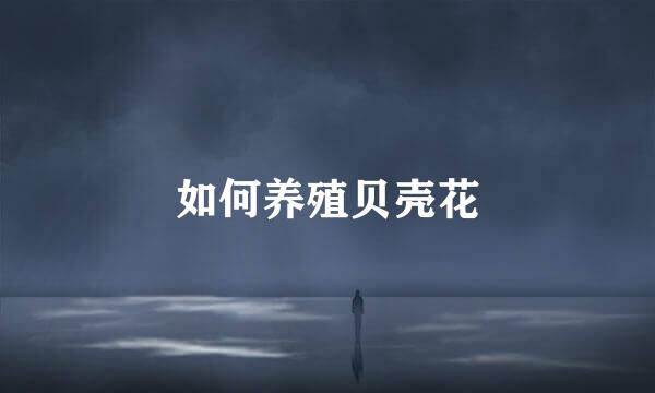 如何养殖贝壳花