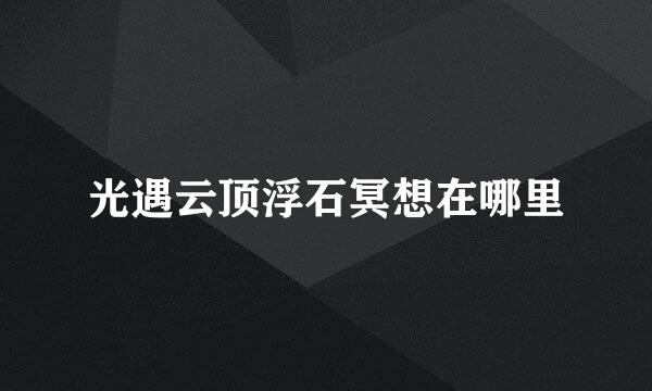 光遇云顶浮石冥想在哪里