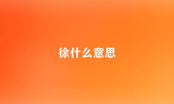 徐什么意思