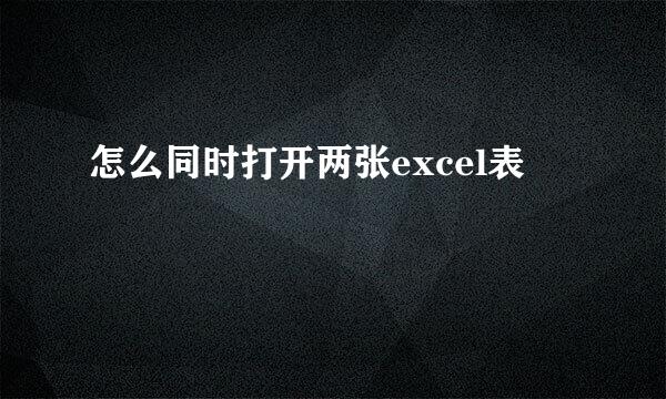 怎么同时打开两张excel表