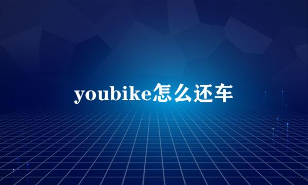 youbike怎么还车