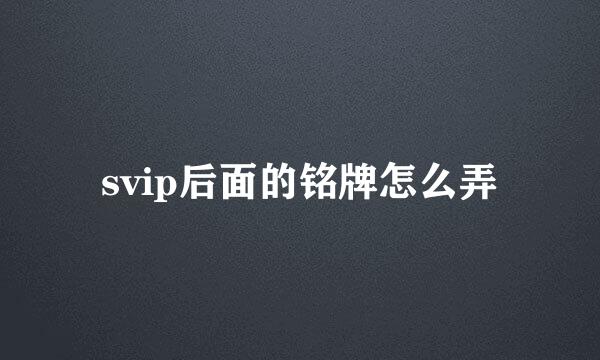 svip后面的铭牌怎么弄