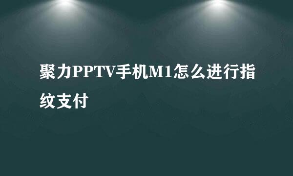 聚力PPTV手机M1怎么进行指纹支付