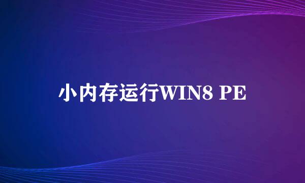 小内存运行WIN8 PE