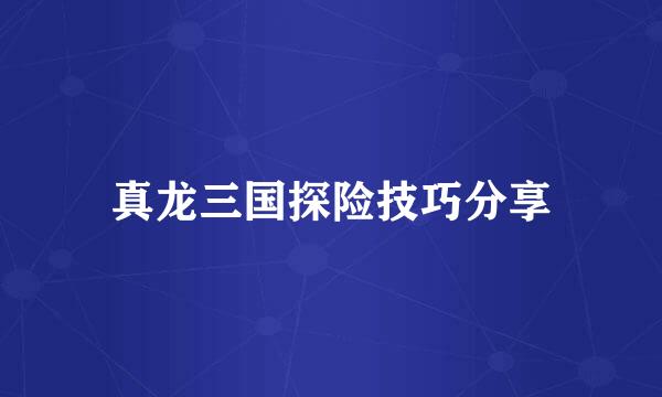 真龙三国探险技巧分享