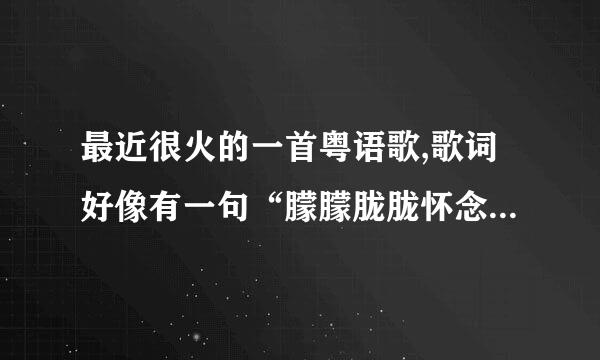 最近很火的一首粤语歌,歌词好像有一句“朦朦胧胧怀念过去”,节奏很嗨,什么歌