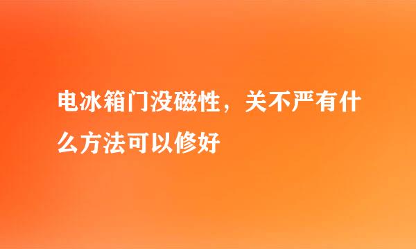 电冰箱门没磁性，关不严有什么方法可以修好